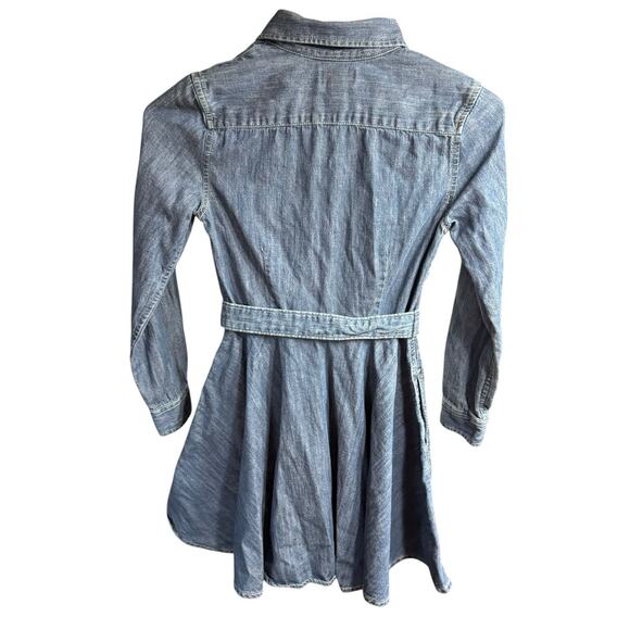 Ralph Lauren Girls Belted Cotton Denim Shirtdress Indigo Blue Size 10 Preppy - Picture 4 of 10